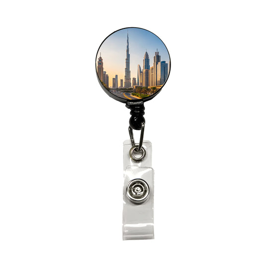 Dubai United Arab Emirates Travel Retractable ID Key Card Name Tag Badge Holder with Clip