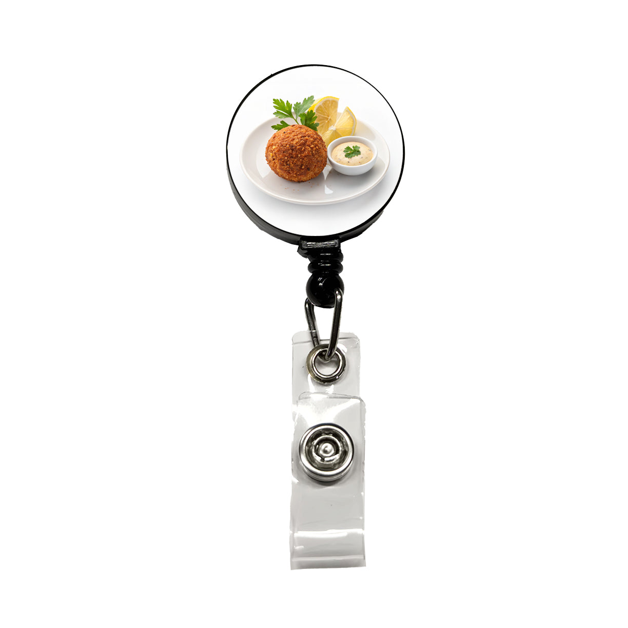 Falafel Fritter Retractable ID Key Card Name Tag Badge Holder with Clip