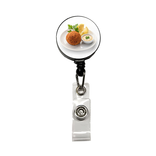 Falafel Fritter Retractable ID Key Card Name Tag Badge Holder with Clip