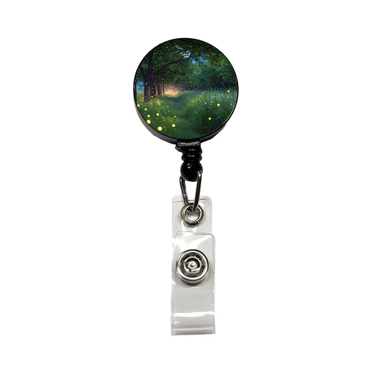 Fireflies In Nature Retractable ID Key Card Name Tag Badge Holder with Clip