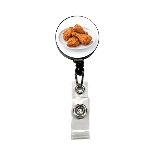 Fried Chicken Wings Retractable ID Key Card Name Tag Badge Holder with Clip
