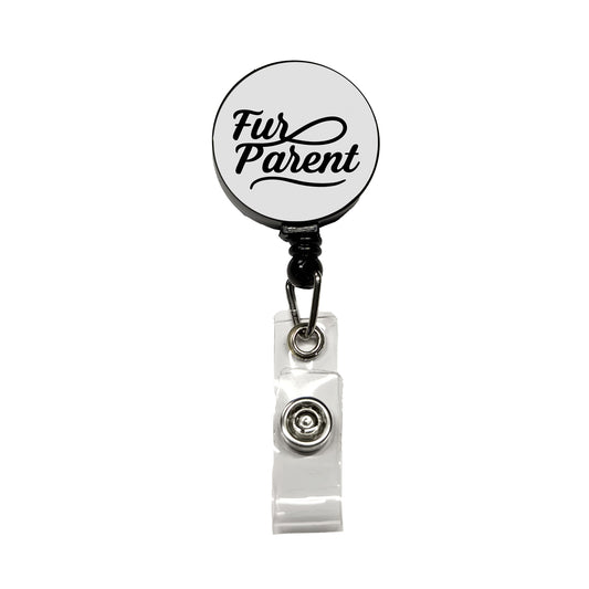 Fur Parent Dog Cat Lover Retractable ID Key Card Name Tag Badge Holder with Clip
