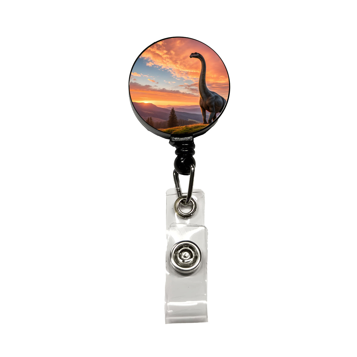 Gigantosaurus Sunset Dinosaur Sauropod Retractable ID Key Card Name Tag Badge Holder with Clip