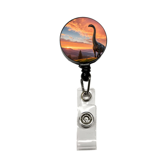 Gigantosaurus Sunset Dinosaur Sauropod Retractable ID Key Card Name Tag Badge Holder with Clip