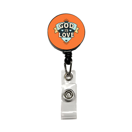 God Is Love Bible Verse Christian Colorful Retractable ID Key Card Name Tag Badge Holder with Clip