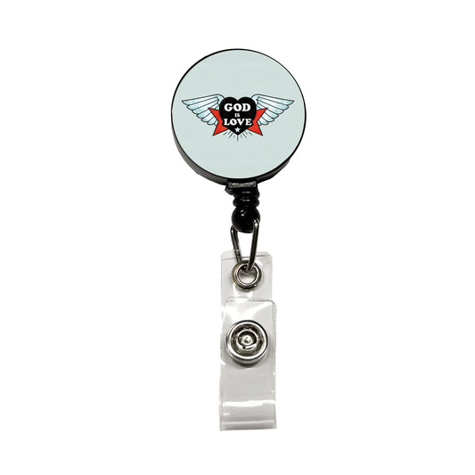 God Is Love Christian Bible Retractable ID Key Card Name Tag Badge Holder with Clip