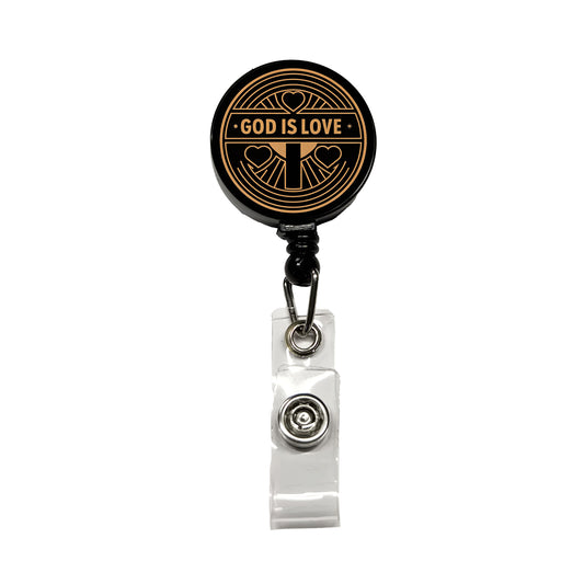 God Is Love Christian Retractable ID Key Card Name Tag Badge Holder with Clip