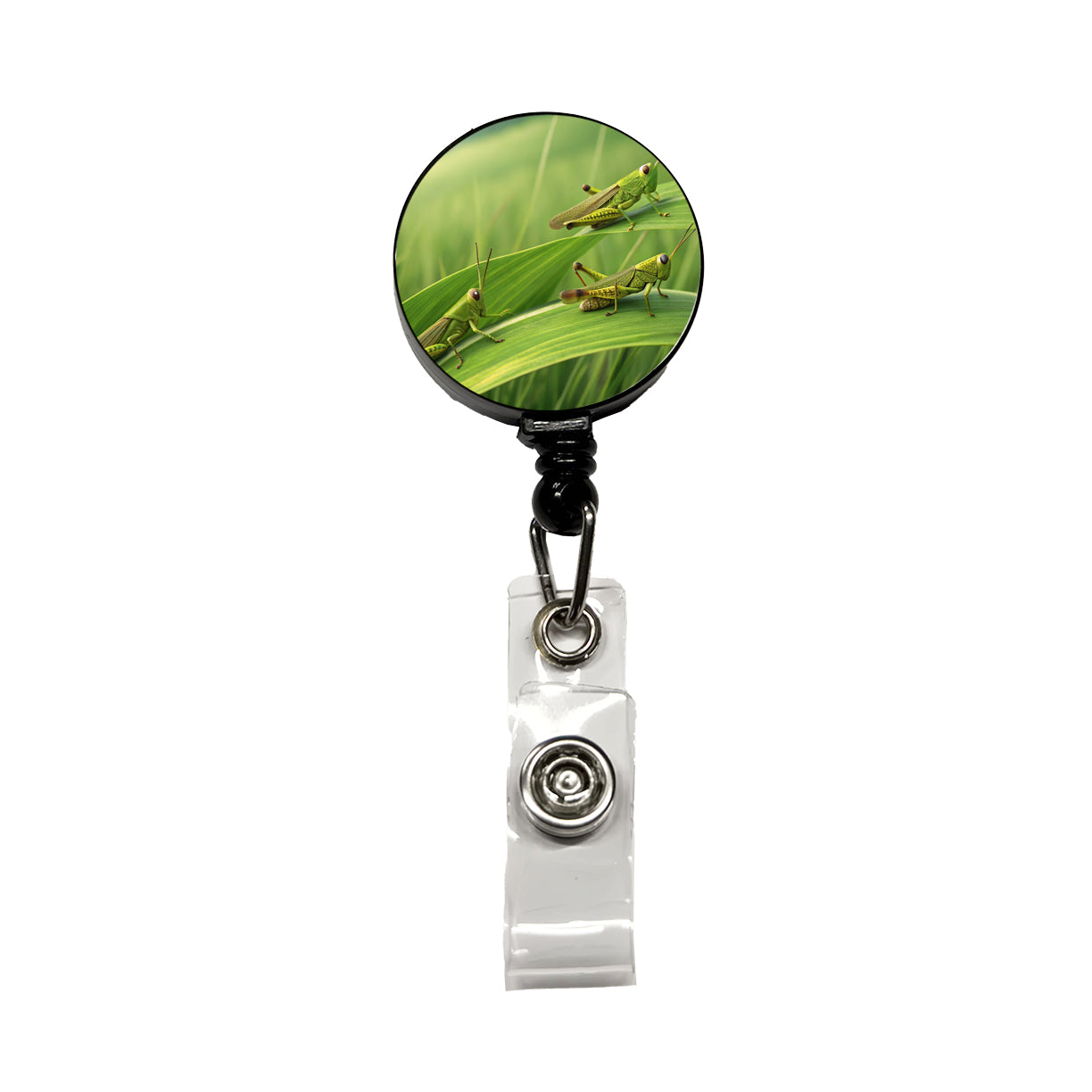 Grasshoppers On Grass Retractable ID Key Card Name Tag Badge Holder with Clip