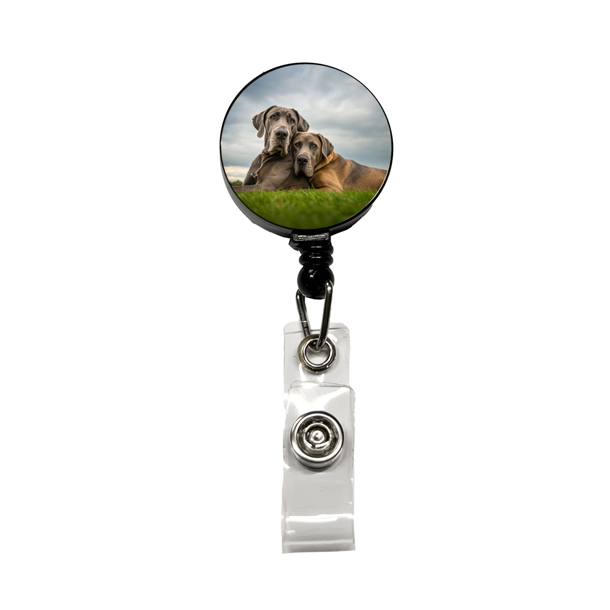 Great Danes In Love Friends Buddies Retractable ID Key Card Name Tag Badge Holder with Clip
