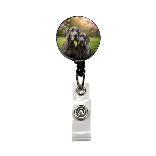 Great Danes In Love Friends Retractable ID Key Card Name Tag Badge Holder with Clip