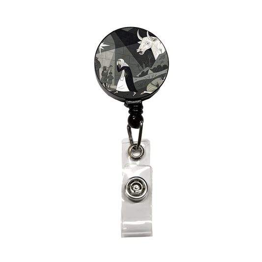 Guernica By Pablo Picasso Parody Retractable ID Key Card Name Tag Badge Holder with Clip