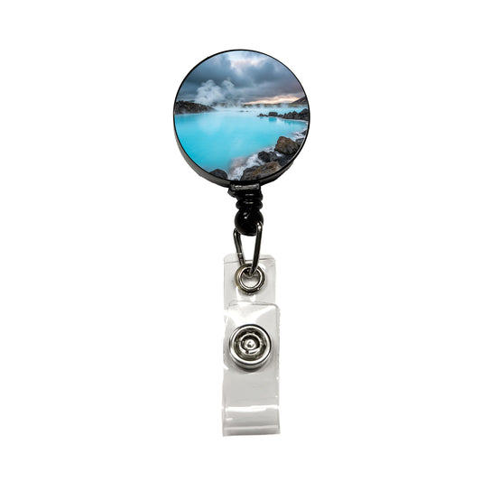 Iceland Blue Lagoon Stunning Retractable ID Key Card Name Tag Badge Holder with Clip