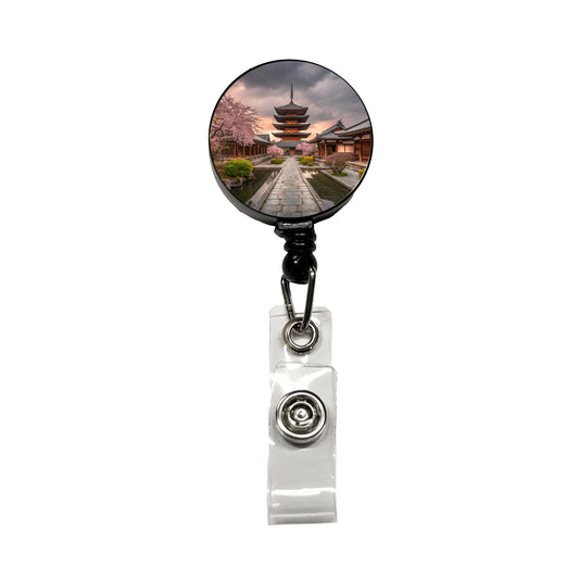 Kyoto Japan Travel Retractable ID Key Card Name Tag Badge Holder with Clip