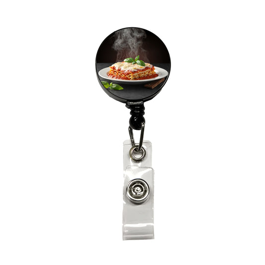 Lasagna Italian Pasta Retractable ID Key Card Name Tag Badge Holder with Clip