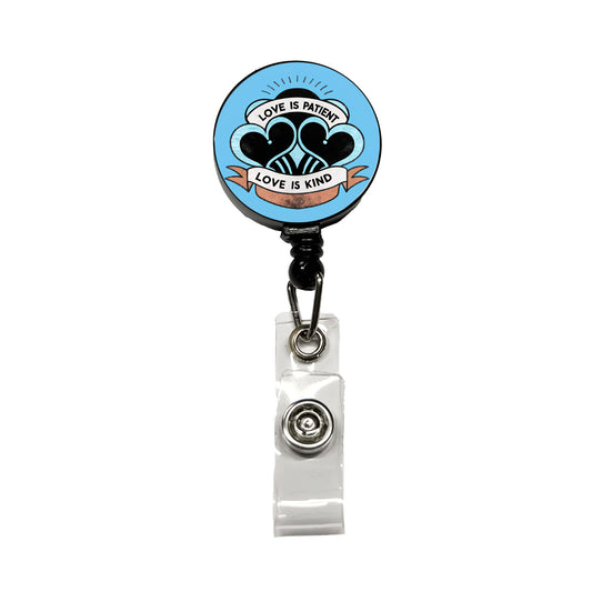 Love Is Patient Love Is Kind Bible Verse Retractable ID Key Card Name Tag Badge Holder with Clip