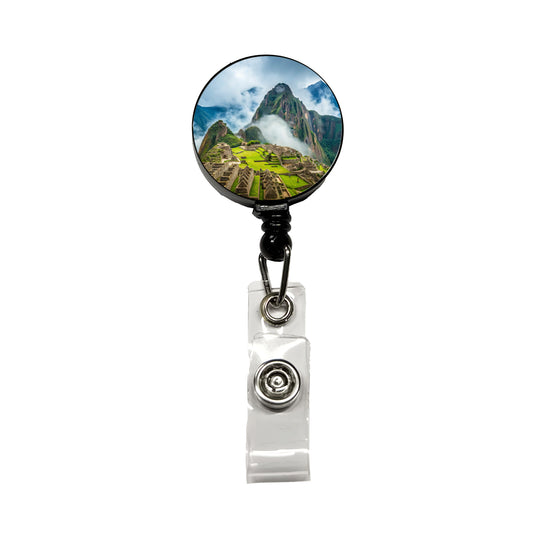 Machu Picchu Peru Travel Destination Retractable ID Key Card Name Tag Badge Holder with Clip