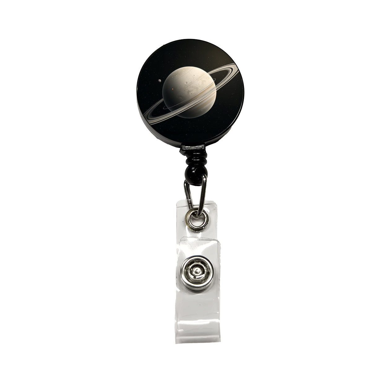 Minimal Planet Rings Space Saturn Retractable ID Key Card Name Tag Badge Holder with Clip