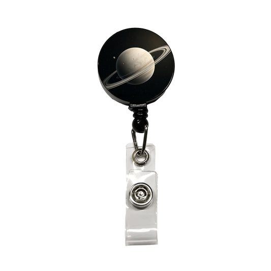 Minimal Planet Rings Space Saturn Retractable ID Key Card Name Tag Badge Holder with Clip