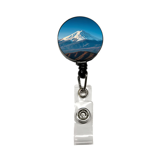 Mount Fuji Japan Photo Retractable ID Key Card Name Tag Badge Holder with Clip