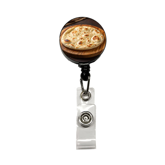 Naan Flatbread Retractable ID Key Card Name Tag Badge Holder with Clip