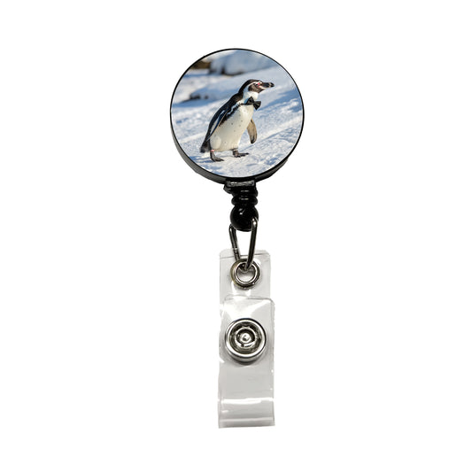 Penguin Wearing Bow Tie Funny Retractable ID Key Card Name Tag Badge Holder with Clip