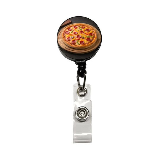 Pepperoni Pepper Pizza Retractable ID Key Card Name Tag Badge Holder with Clip