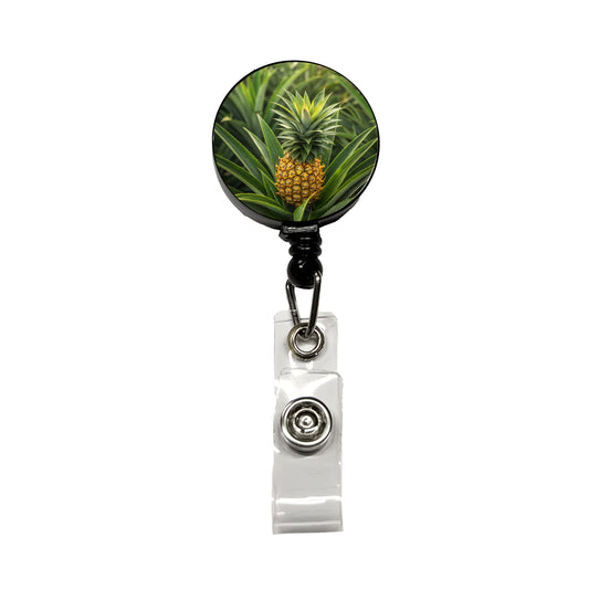 Pineapple Plant Retractable ID Key Card Name Tag Badge Holder with Clip