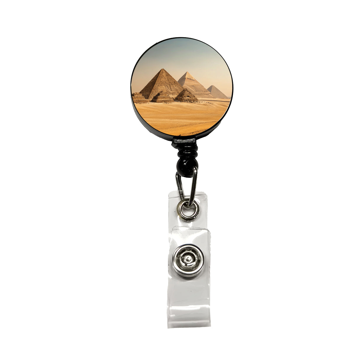 Pyramids Of Giza Travel Egypt History Retractable ID Key Card Name Tag Badge Holder with Clip