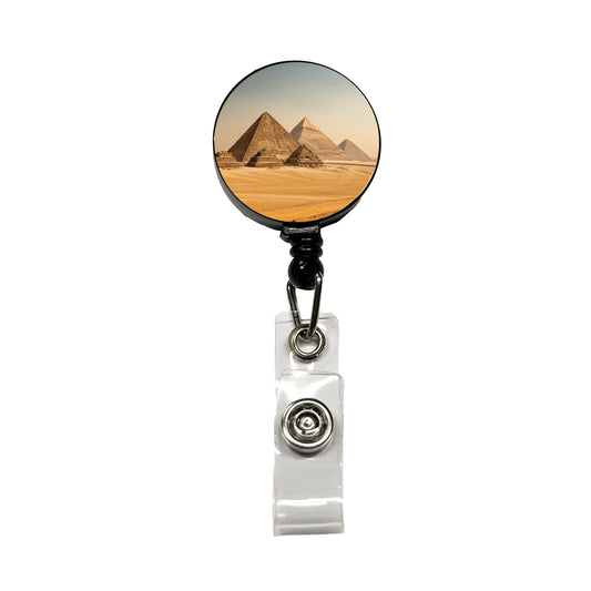 Pyramids Of Giza Travel Egypt History Retractable ID Key Card Name Tag Badge Holder with Clip