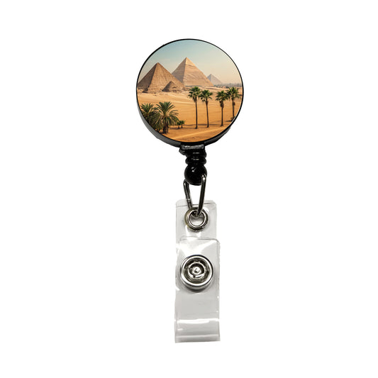 Pyramids Of Giza Travel Egypt Retractable ID Key Card Name Tag Badge Holder with Clip