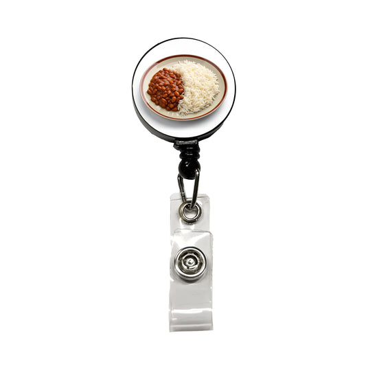 Rice And Beans Cheap Dinner Retractable ID Key Card Name Tag Badge Holder with Clip