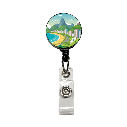 Rio De Janeiro Brazil Travel Cute Retractable ID Key Card Name Tag Badge Holder with Clip