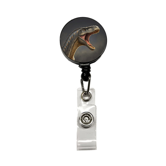 Roaring Apatosaurus Dinosaur Retractable ID Key Card Name Tag Badge Holder with Clip