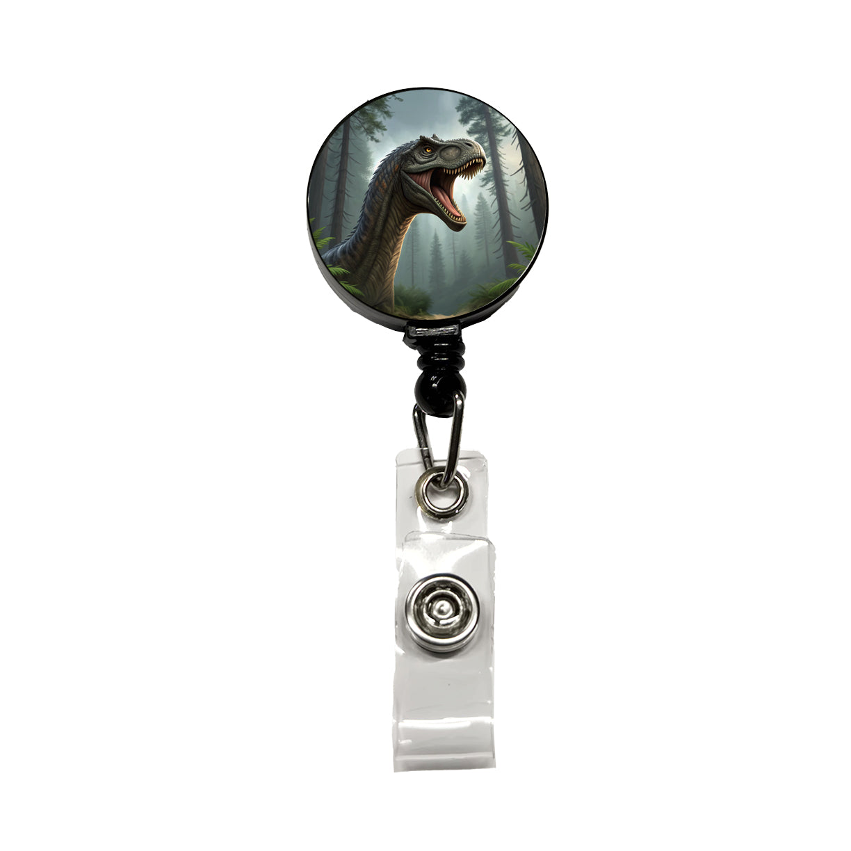 Roaring Brachiosaurus Dinosaur Retractable ID Key Card Name Tag Badge Holder with Clip