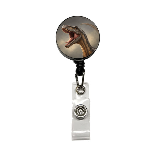 Roaring Diplodocus Dinosaur Retractable ID Key Card Name Tag Badge Holder with Clip