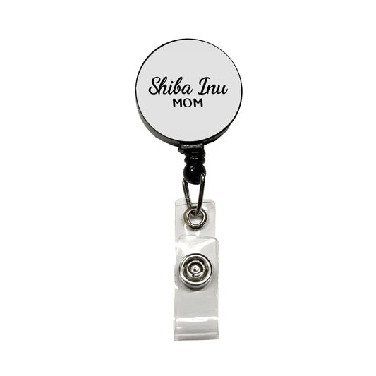 Shiba Inu Mom Dog Retractable ID Key Card Name Tag Badge Holder with Clip