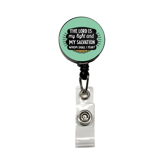 The Lord Is My Light And My Salvation Whom Shall I Fear Bible Retractable ID Key Card Name Tag Badge Holder with Clip