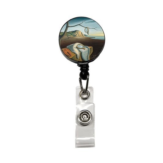 The Persistence Of Memory By Salvador Dali Inspired Clocks Retractable ID Key Card Name Tag Badge Holder with Clip