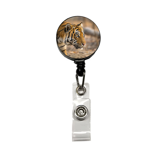 Tiger Eyes Close Up Retractable ID Key Card Name Tag Badge Holder with Clip