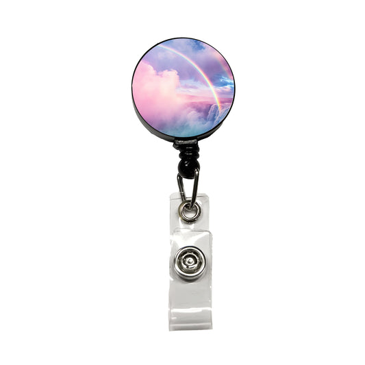 Vapor Rainbow Waterfall Retractable ID Key Card Name Tag Badge Holder with Clip