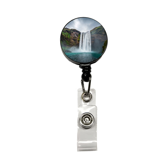 Waterfall Beautiful Retractable ID Key Card Name Tag Badge Holder with Clip