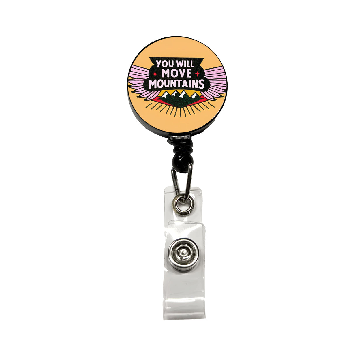 You Will Move Mountains Inspirational Retractable ID Key Card Name Tag Badge Holder with Clip