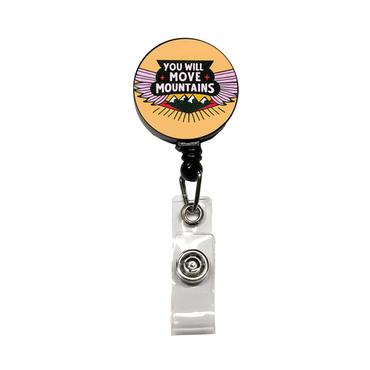 You Will Move Mountains Inspirational Retractable ID Key Card Name Tag Badge Holder with Clip