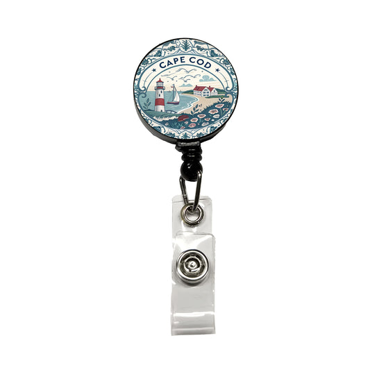 Cape Cod, Massachusetts MA Travel City State Stamp Retractable ID Key Card Name Tag Badge Holder with Clip