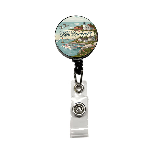 Kennebunkport, Maine ME Travel City State Stamp Retractable ID Key Card Name Tag Badge Holder with Clip