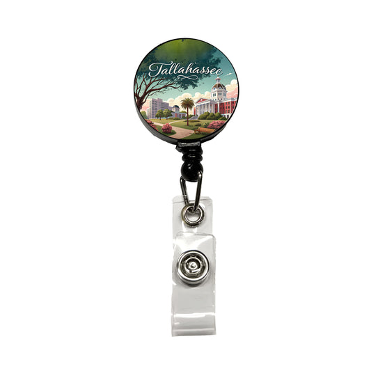 Tallahassee, Florida FL Travel City State Stamp Retractable ID Key Card Name Tag Badge Holder with Clip