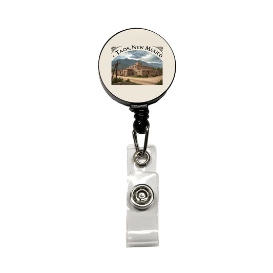 Taos, New Mexico NM Travel City State Stamp Retractable ID Key Card Name Tag Badge Holder with Clip