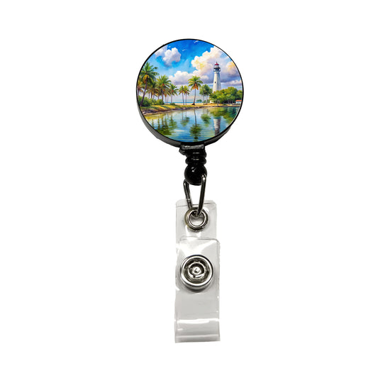 Biscayne National Park Florida Watercolor Style Retractable ID Key Card Name Tag Badge Holder with Clip