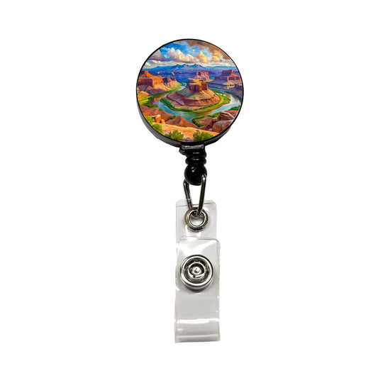 Canyonlands National Park Utah Watercolor Style Retractable ID Key Card Name Tag Badge Holder with Clip