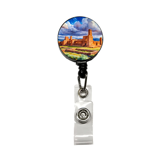 Fort Union National Monument New Mexico Watercolor Style Retractable ID Key Card Name Tag Badge Holder with Clip